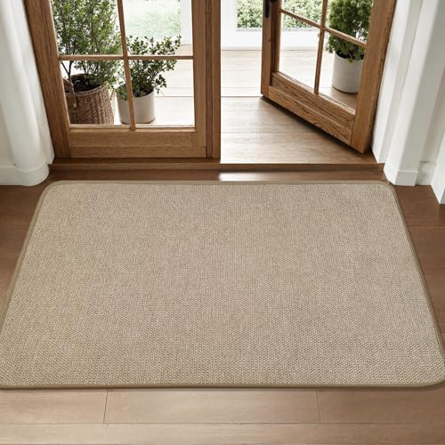 HDFK Dot Front Door Mat Light Brown 47x31inches Non-Slip Low-Profile Indoor - color: Tan, size: 47"x31"