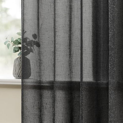 Gibelle Grey Boho Bedroom Curtains 84 Inch Length, Farmhouse Linen Curtains for Living Room, Bohemian Country Window Curtain Panels Tassel Draperies, 56’’W x 84’’L - color: Grey, size: 56"W x 84"L (Pack of 1)