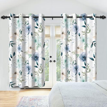Floral Blackout Curtains for Bedroom & Living Room, 52x84 Inch - color: Floral-c