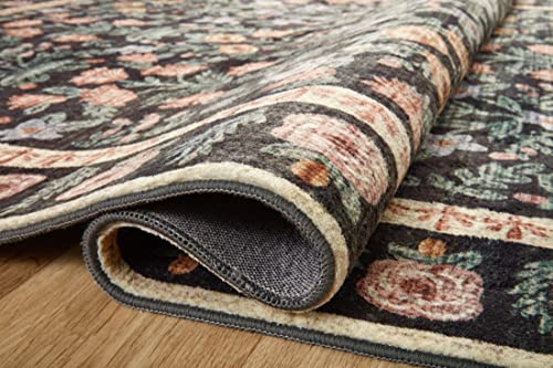 Loloi Rifle Paper Co Eden Mughal Garden Black 2'-6" x 9'-6" Runner Rug - color: Mughal Garden Black, size: 2'6" x 9'6" (Rectangular)