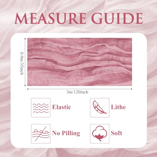 Cheesecloth Table Runner 10FT Pink Boho Gauze Rustic Sheer Table Runners - color: Pink, size: 1 Pack