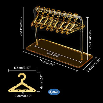 PH PandaHall Earring Holder Stand, Cloth-Horse Shape Jewelry Display Gold Dangle Earring Hanging Organizer Acrylic Ear Studs Display Rack for Retail Show Personal Exhibition, 2.3x5.9x4.2inch - color: Gold