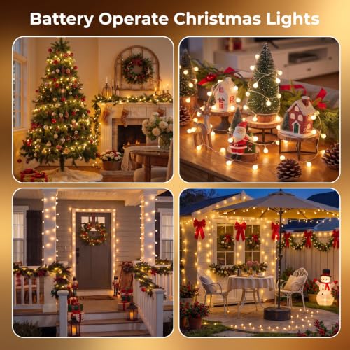 Minetom Battery Operated String Lights, 21FT 60 LED Globe Classroom Lights - color: Warm White, size: 1 Pack