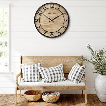 Presentime 21" Farmhouse Series Wall Clock - color: Oil Rubbed Bronze, size: 21 inch