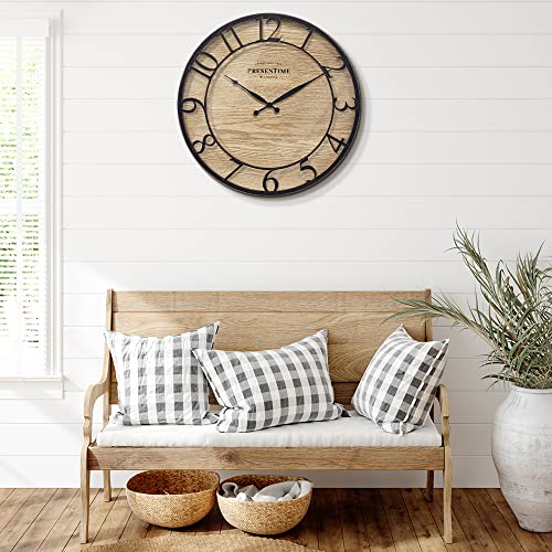 Presentime 21" Farmhouse Series Wall Clock - color: Oil Rubbed Bronze, size: 21 inch