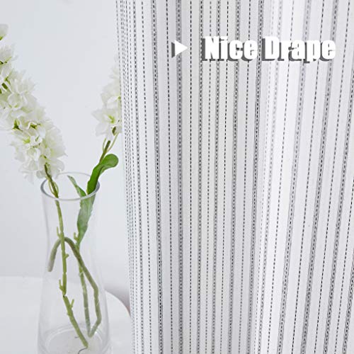SXZJTEX Black White Striped Valance Curtain Kitchen Bathroom 54W x 15L - color: Black, size: 54"W x 15"L (Pack of 1)