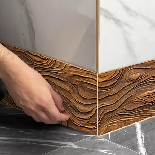 IVN Wallpaper Border Peel and Stick Wall Rustic Wood Grain 4x196 Inch - color: Rustic Wood Grain