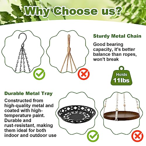 Enhon 2 Pack Plant Hanger, 12" Metal Hanging Planter for Indoor Plants