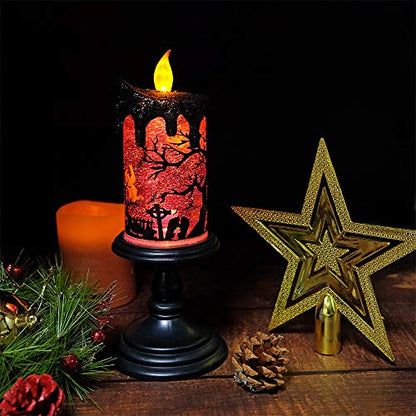 Eldnacele Ghosts Halloween Snow Globe Flameless Candle Battery Operated - color: 2-ghost