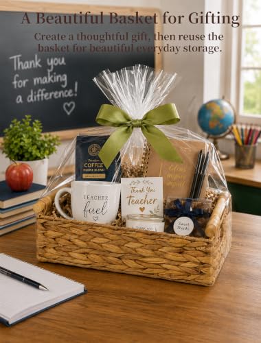 Wicker Basket, Large Basket for Gift Baskets Empty, 13.4x9.5x4.7in - color: Natural, size: Medium