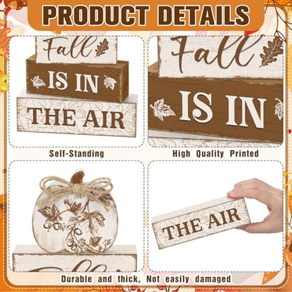 Yousoontic 4 Pcs Fall Pumpkin Figurines Set, Rustic Farmhouse Decor - style: Fall Rustic Pumpkin