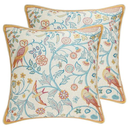 patdrea French Linen Throw Pillow Cover,18"x18",Set of 2-Magnolia A - color: Magnolia a, size: 18" x 18" (Pack of 2)