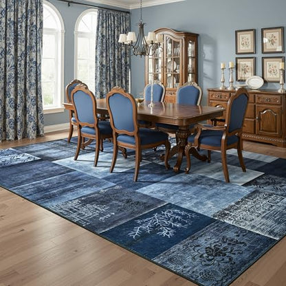 Tepook 6x9 Washable Area Rugs for Living Room Bedroom - color: Blue, size: 6' x 9' (Rectangular)