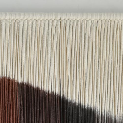Jakalin Macrame Wall Hanging Brown Geometric Fiber Art Living Room 33" x57" - color: Brown Red Dark Brown