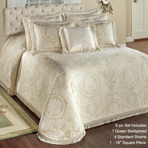 Touch of Class Timeless Bedding Set, Oversized Queen Bedspread, 6 Piece Set - size: 6 Piece Queen Bedspread Set