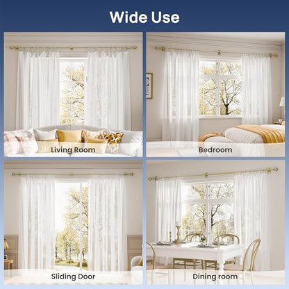 ENJOYBASICS Curtain Rods No Drilling for Renter, 28-84" Adjustable, Gold - color: Gold, size: 27-90"