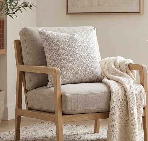 SanVia Designer Cotton Throw Pillow Covers 20x20 for Nooks, Beds & Sofas - color: Taupe Geo, size: 20" x 20" (Pack of 1)