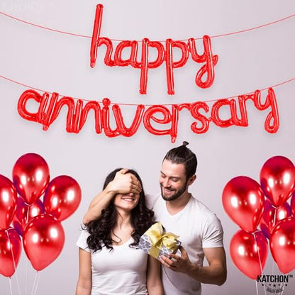 KatchOn Red Anniversary Balloons 16 Inch - color: Red