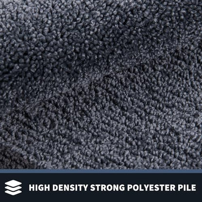 PURRUGS Hallway Runner Rug, 24" x 60", Bluish Grey & Charcoal - color: Bluish Grey & Charcoal, size: 24" X 60"