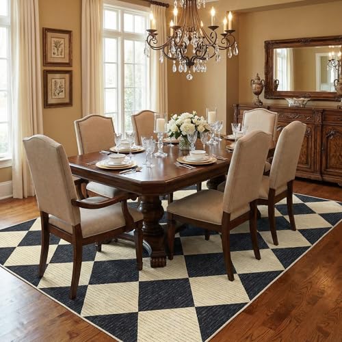 GarveeHome 5x7 Checkered Area Rug Black and Brown Washable Living Room Rug - color: Dark/Coffee, size: 5' x 7' (Rectangular)