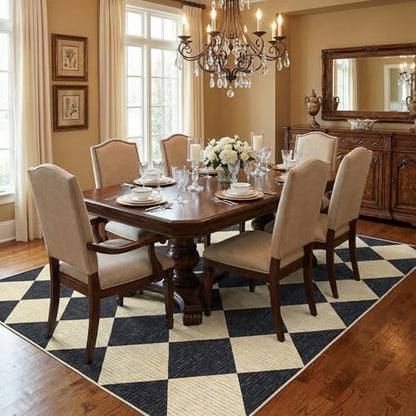 GarveeHome 5x7 Checkered Area Rug Black and Brown Washable Living Room Rug - color: Dark/Coffee, size: 5' x 7' (Rectangular)