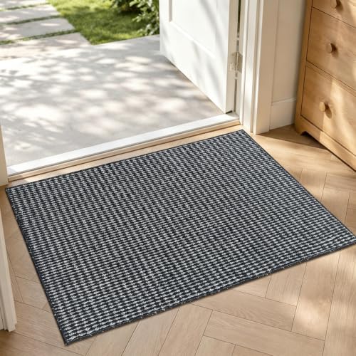 Mordem Indoor Door Mat 20"X 32" Non-Slip Dirt Trapper Doormats Absorbent Quick-Dry Surface Low-Profile Indoor Outdoor Floor Mat for Entryway Black/Grey - color: Black/Grey, size: 20"x32"