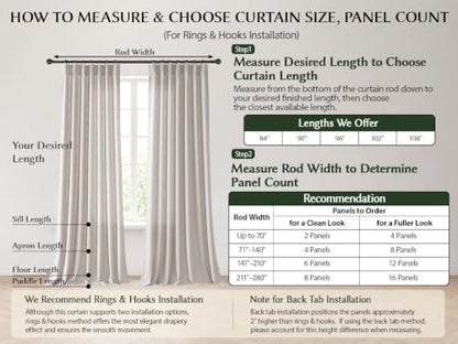Semi Sheer Pinch Pleated Linen Curtains for Living Room 96 Inches, Greige - color: Greige, size: 40"W x 96"L (Pack of 2)