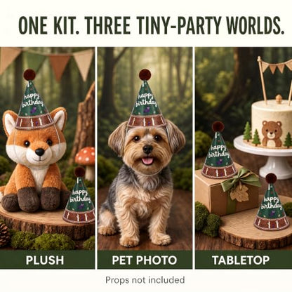 Vesil Mini Party Hats for Kids, 12 DIY Paper Birthday Hats, 5.1 x 3.5 in - color: Diy Green
