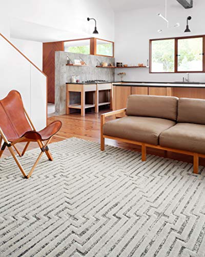 Loloi Hagen White/Sky 5'-3" x 7'-8" Area Rug - color: White / Sky, size: 5'3" x 7'8" (Rectangular)