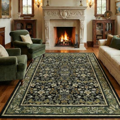 GarveeHome Washable Christmas Rugs 8x10 for Living Room Bedroom Green Black - color: Green Black, size: 8' x 10' (Rectangular)