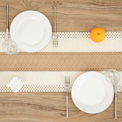 Boho Brown Table Runner, 12x108 Inches - color: Brown, size: 12" x 108"
