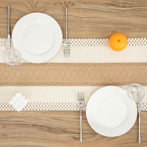 Boho Brown Table Runner, 12x108 Inches - color: Brown, size: 12" x 108"