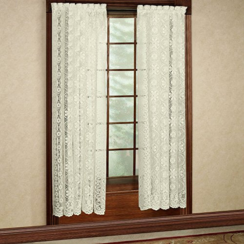 Sweet Home Collection Window Curtains Treatment Panel 63" or 84" Long in Stylish and Unique Patterns and Designs for All Home Décor, Hopewell Cream - color: Hopewell Cream, size: 54"W x 63"L (Pack of 1)