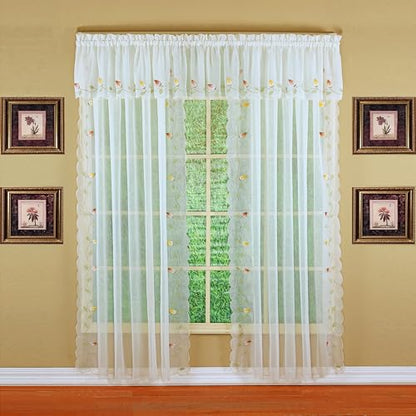 Today's Curtain,Vineyard 3-D Appliqué,Panel 72", Ecru, 59" W x 72" L - color: Ecru, size: 59"W x 72"L (Pack of 1)