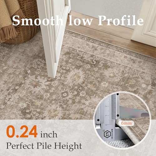 HUGEAR 2x3 Taupe Retro Distressed Washable Area Rug for Entryway - color: A| Taupe, size: 2' x 3' (Rectangular)