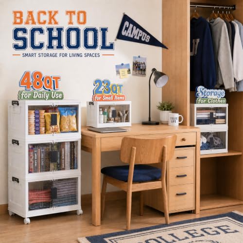 OlarHike 23QT Storage Bins with Lids for Closet, Office, Room, 3 Pack - size: 23QT