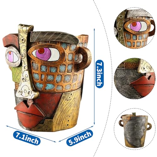 Midogaigai Abstract Face Planter Pots for Indoor Plants&Flowers Home Decor - style: Classic