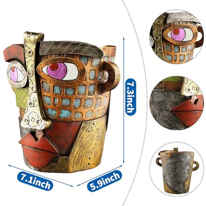 Midogaigai Abstract Face Planter Pots for Indoor Plants&Flowers Home Decor - style: Classic