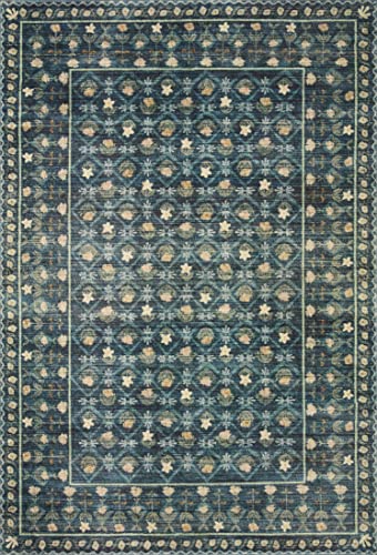 Loloi Rifle Paper Co Eden Lattice Indigo 7'-6" x 9'-6" Area Rug - color: Lattice Indigo, size: 7'6" x 9'6" (Rectangular)