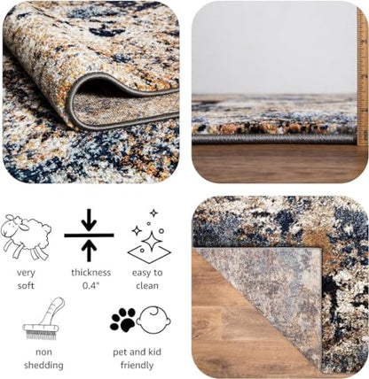 Keen Home Design Abstract Non-Shedding Runner Rug, Soft Thick Pile, 2x8 - color: Skies Multi, size: 2'8" x 7'7" (Runner)