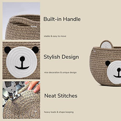 CherryNow Baby Basket for Gifts Empty, Cute Bear Design, Light Brown - color: Light Brown, size: 10.5"D x 8.5"H
