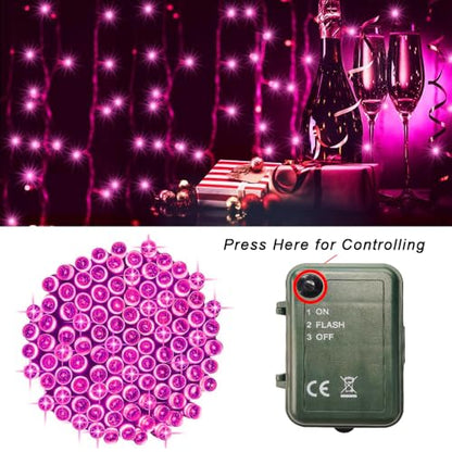Pooqla Pink String Lights Battery Powered, 2x50 LED Halloween Fairy Lights - color: Pink, size: 50 LED x2