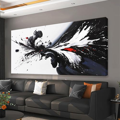 QSQ Black And White Wall Art Modern Abstract Wall Art Print 20 × 40 In - color: KA7D, size: 40"L x 20"W