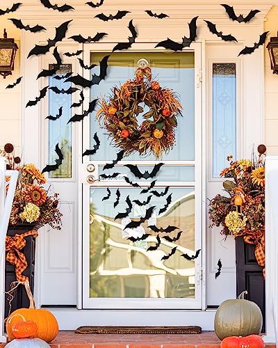 28 Pcs 3D Halloween Decorations Bats Decor,5 Sizes Bats Wall Decor Indoor - style: 28 pcs
