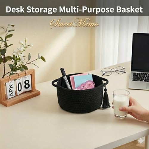Small Gift Basket Empty to Fill with Gifts Bag & Ribbon, Black - color: Classic Black, size: 1 Pack
