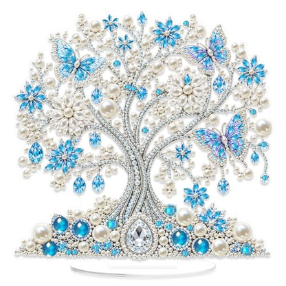 Yunzlly Stand Up Diamond Art Painting Kit, Desktop Gem Painting Ornament Kit for Adults, Tabletop Acrylic Diamond Board Painting (Tree) - color: Tree