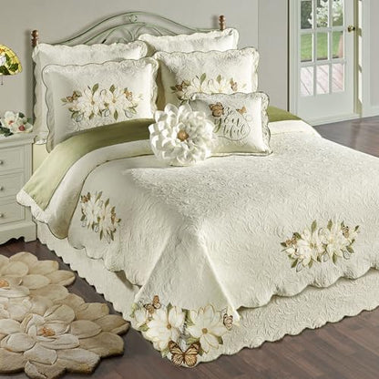 Sweetbay Garden Luxury Ivory Matelasse Bedding, Full, 4 Pc Set - size: 4 Piece Full Coverlet Set