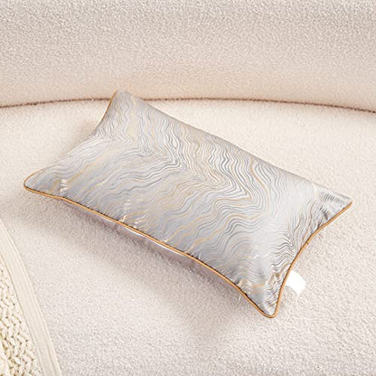 Avigers Lumbar Pillow Cover 12 x 20 Inch, Silver, Rayon Blend, Hidden Zipper - color: Silver, size: 20" x 12" (Pack of 1)