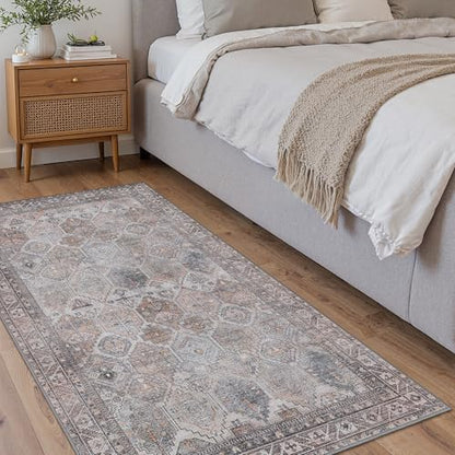 2x7 Runner Rug for Hallway Entryway Kitchen Rug Washable Runner Retro Grey - color: Retro Grey, size: 2' x 7' (Rectangular)