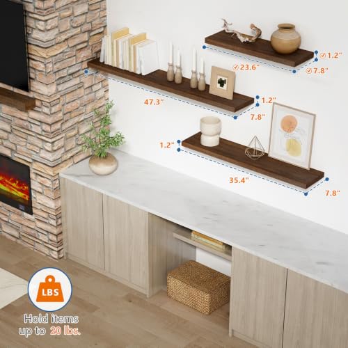 Harwaya 24 Inch Floating Shelves - Bathroom Shelves Wall Mounted - color: Dark Walnut, size: 24 x 8 Inch